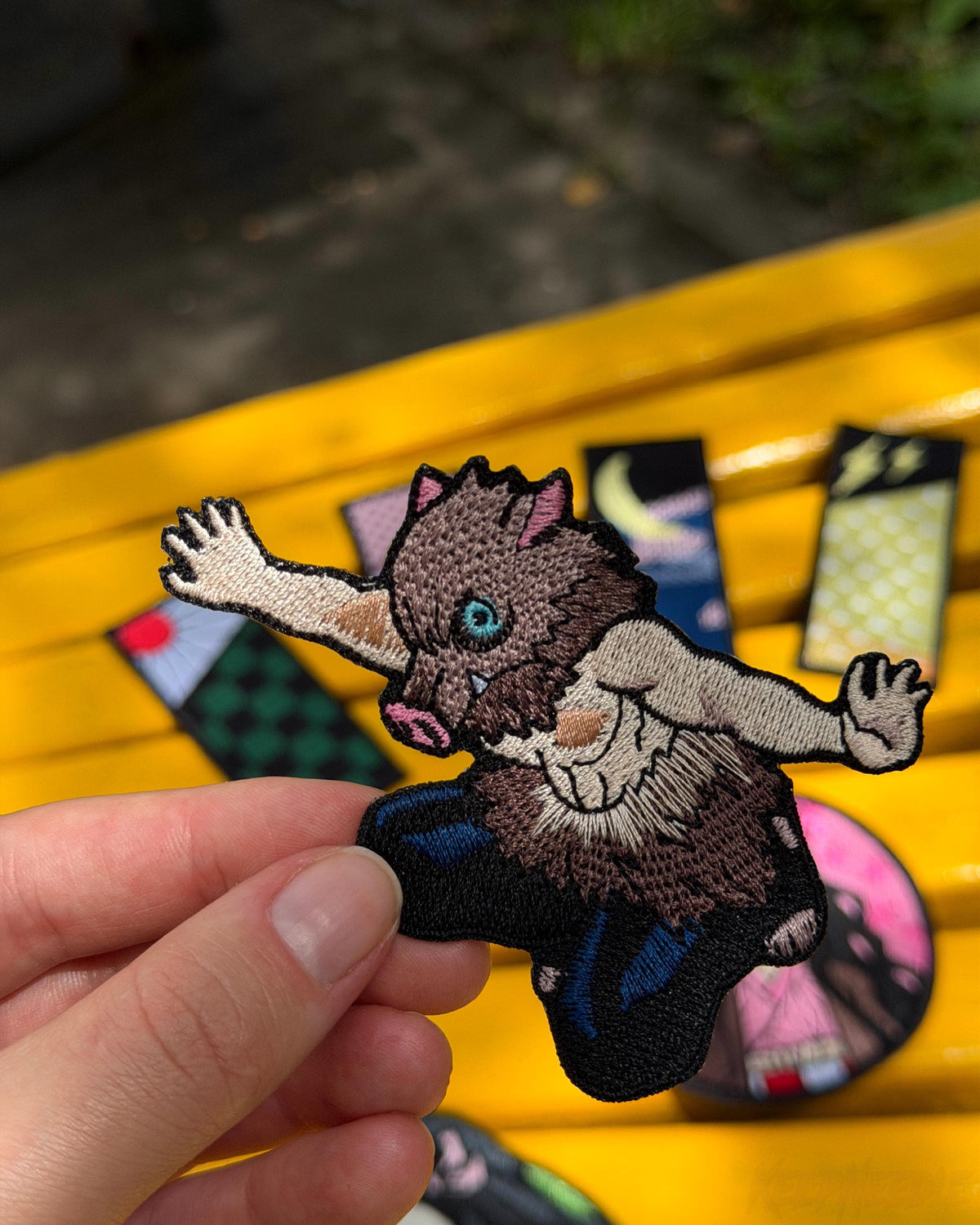 KNY Boar Mask Fighter Embroidered Patch