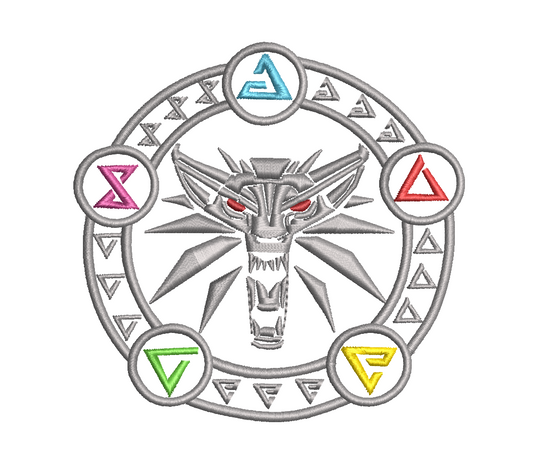 Witcher Wolf Medallion Patch – 10×10 cm