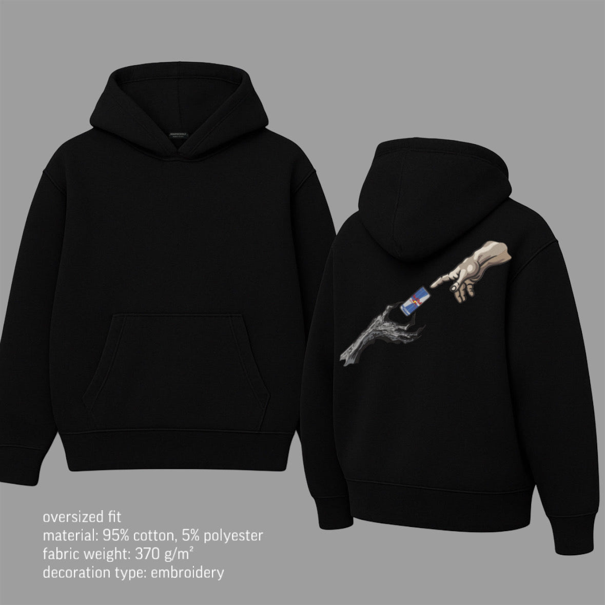God & hand red bull hoodie