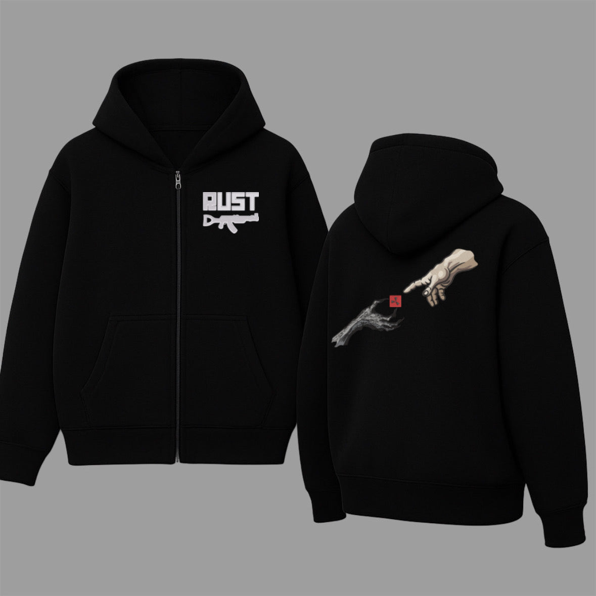 HANDS RUST ZIP-HOODIE