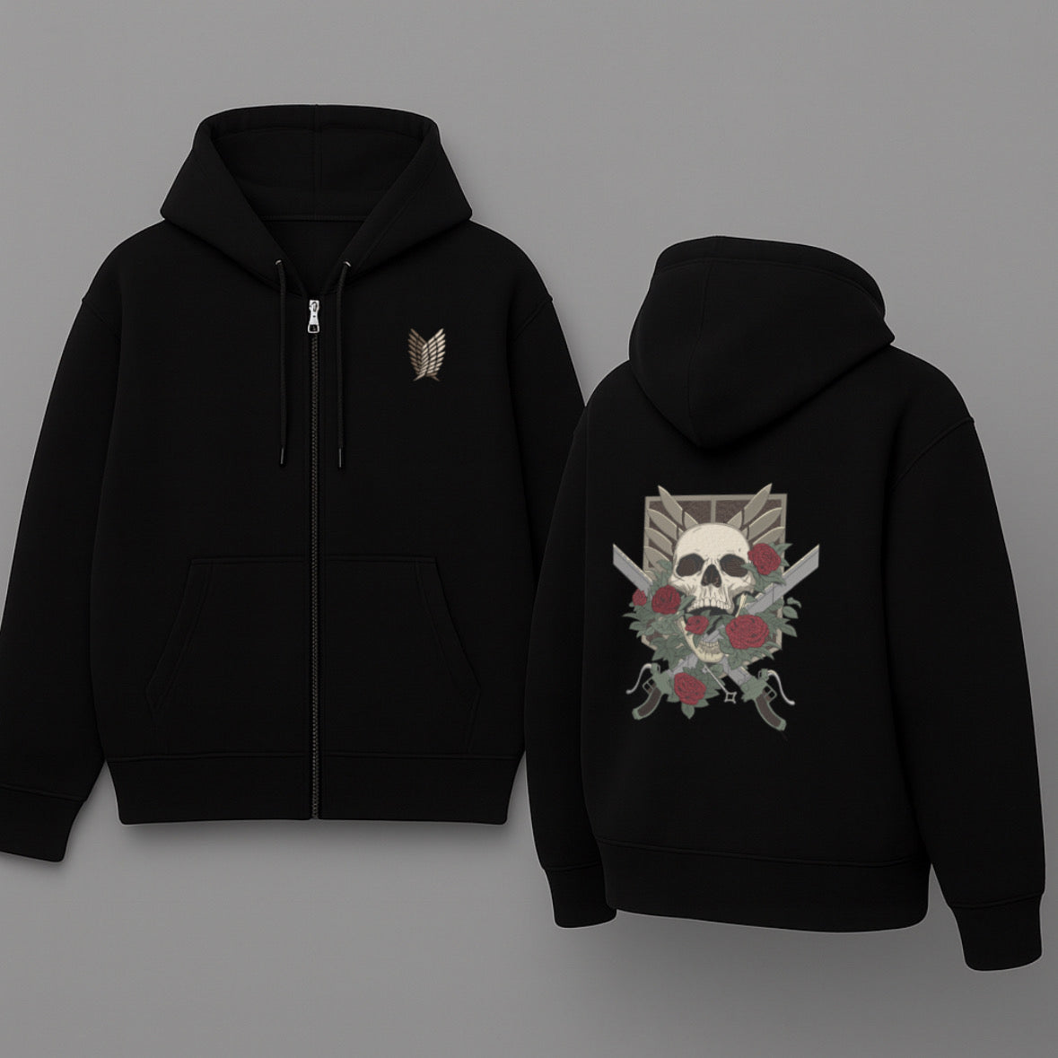 SKULL ZIP-HOODIE