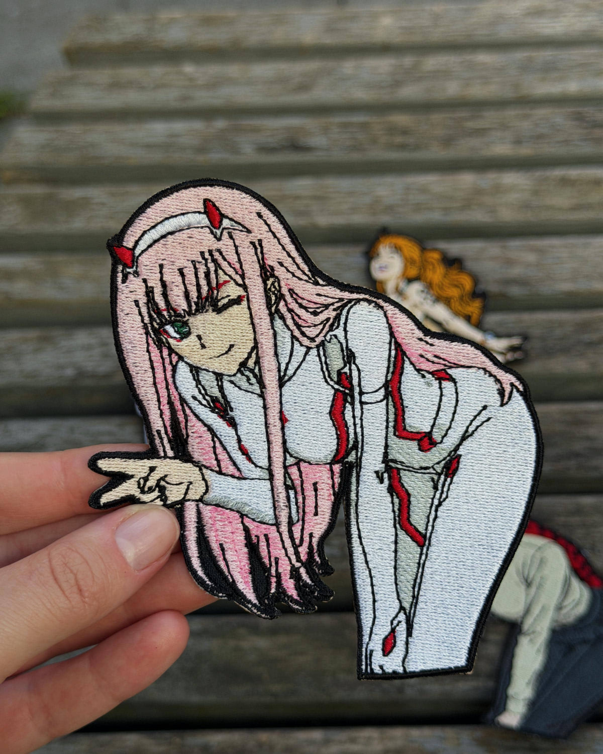 Embroidered Anime Girl Patch – Pink Hair