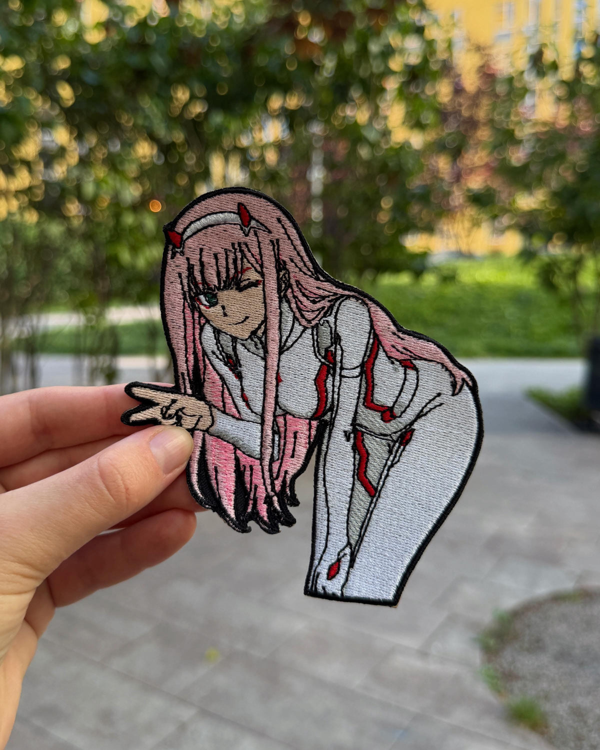 Embroidered Anime Girl Patch – Pink Hair