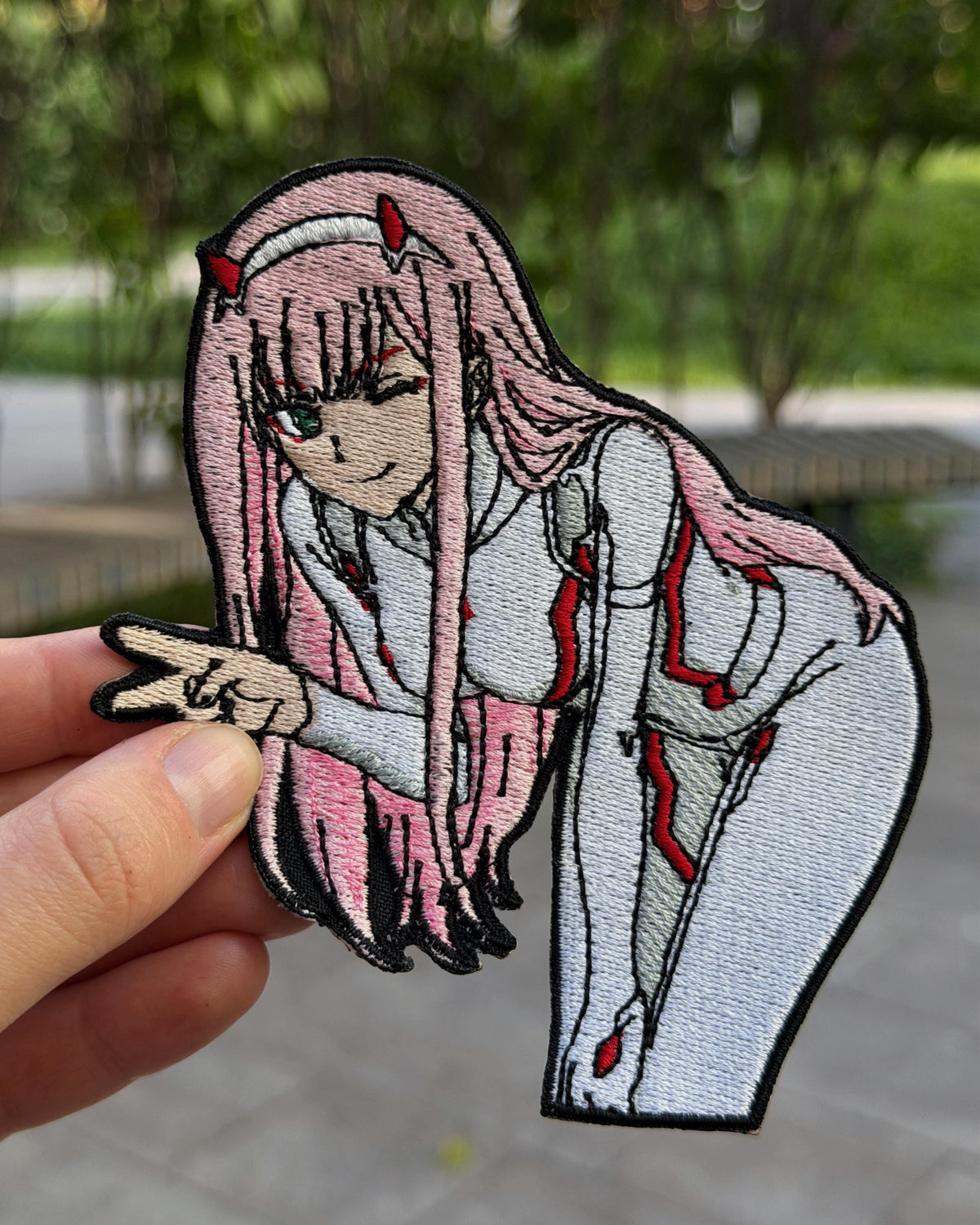 Embroidered Anime Girl Patch – Pink Hair