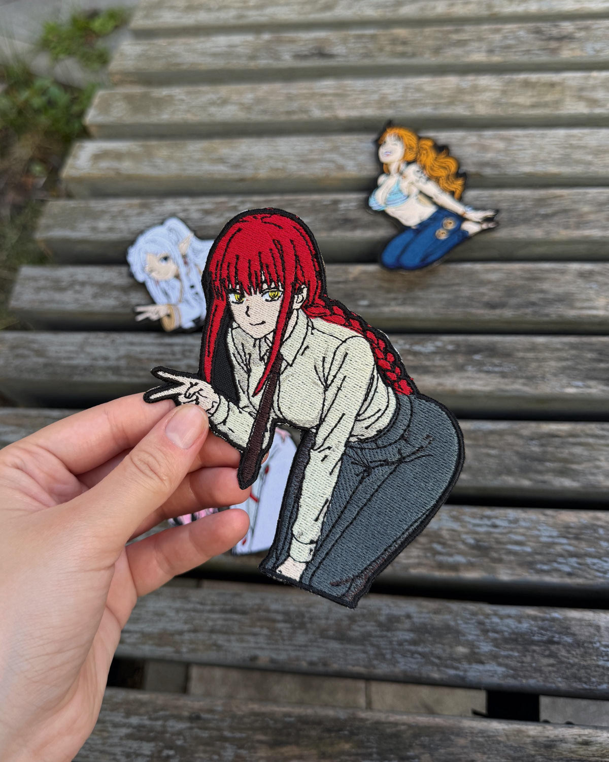 Embroidered Anime Girl Patch – Red Hair Yellow Eyes