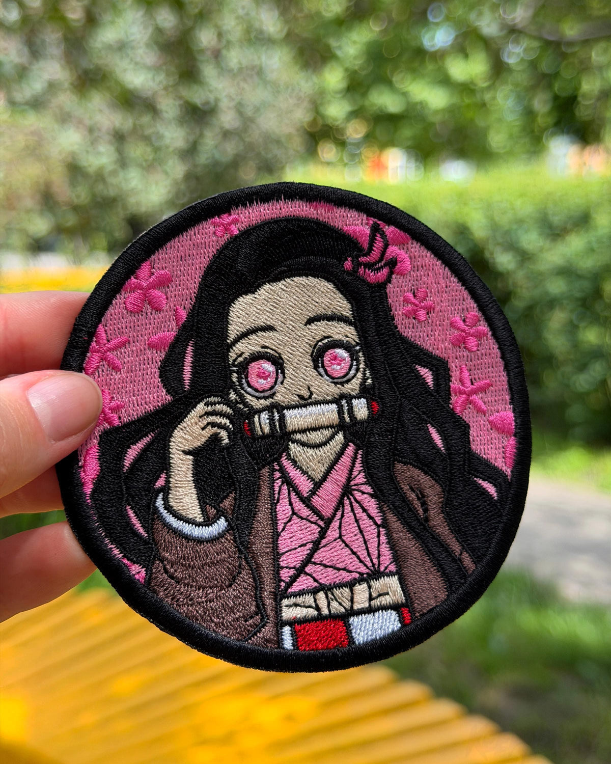 KNY Pink-Eyed Anime Girl Embroidered Patch