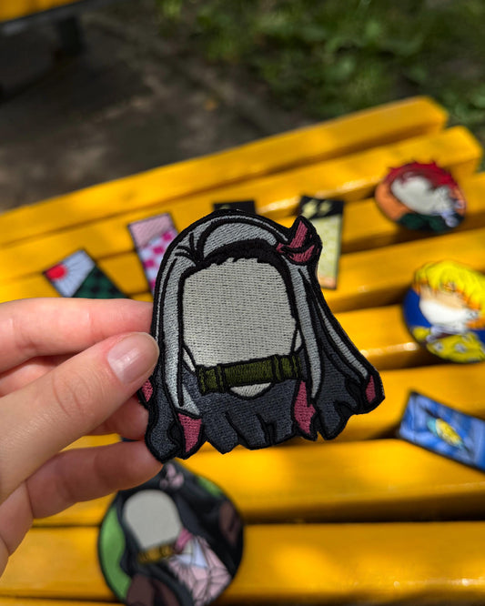 KNY Grey Hair Anime Girl Embroidered Patch