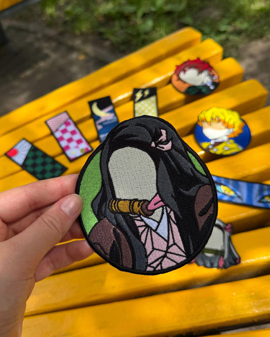 KNY Black Hair Anime Girl Embroidered Patch