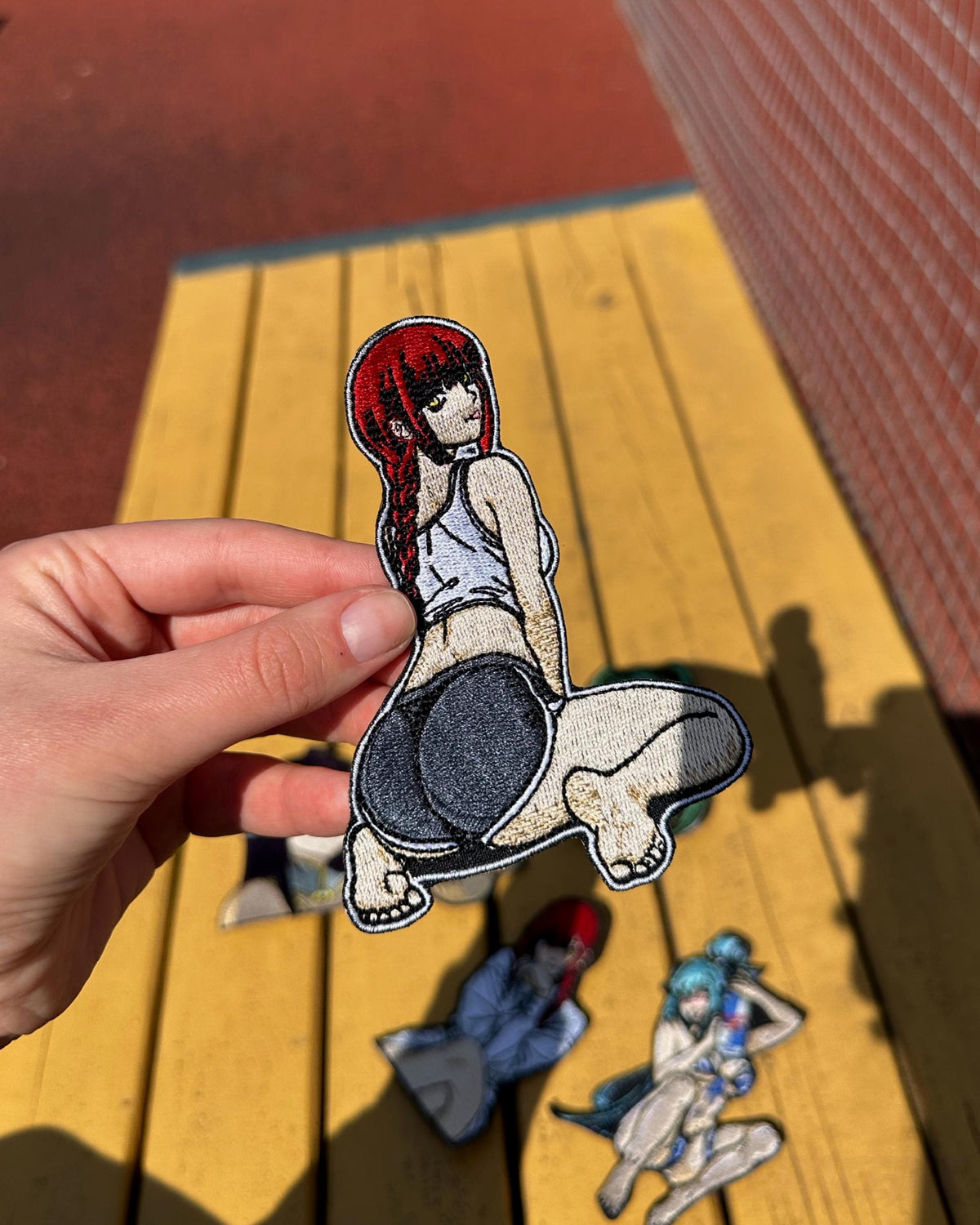 CSM Red Hair Anime Girl Embroidered Patch