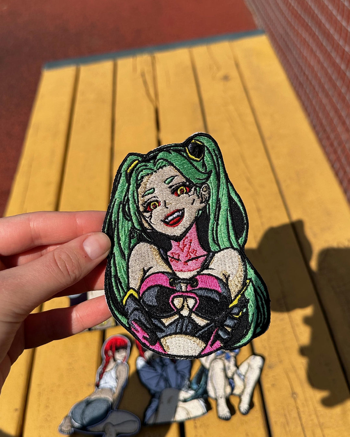 Cyberpunk Green Hair Anime Girl Embroidered Patch