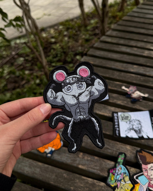 Muscular Mouse Embroidered Patch