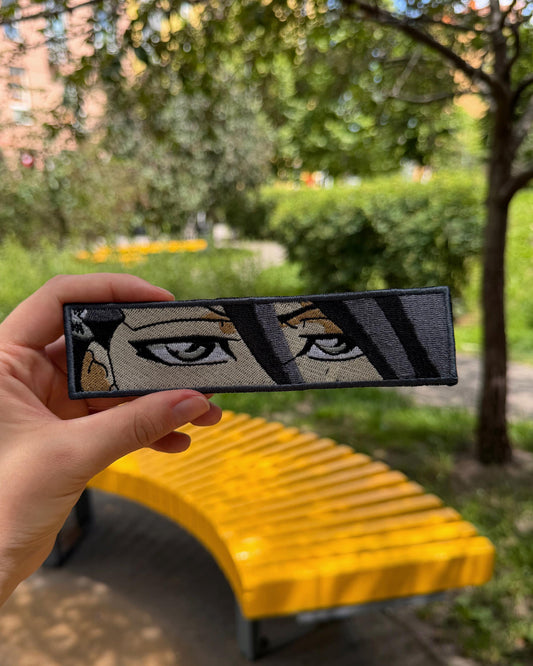Grey Anime Eyes Embroidered Patch