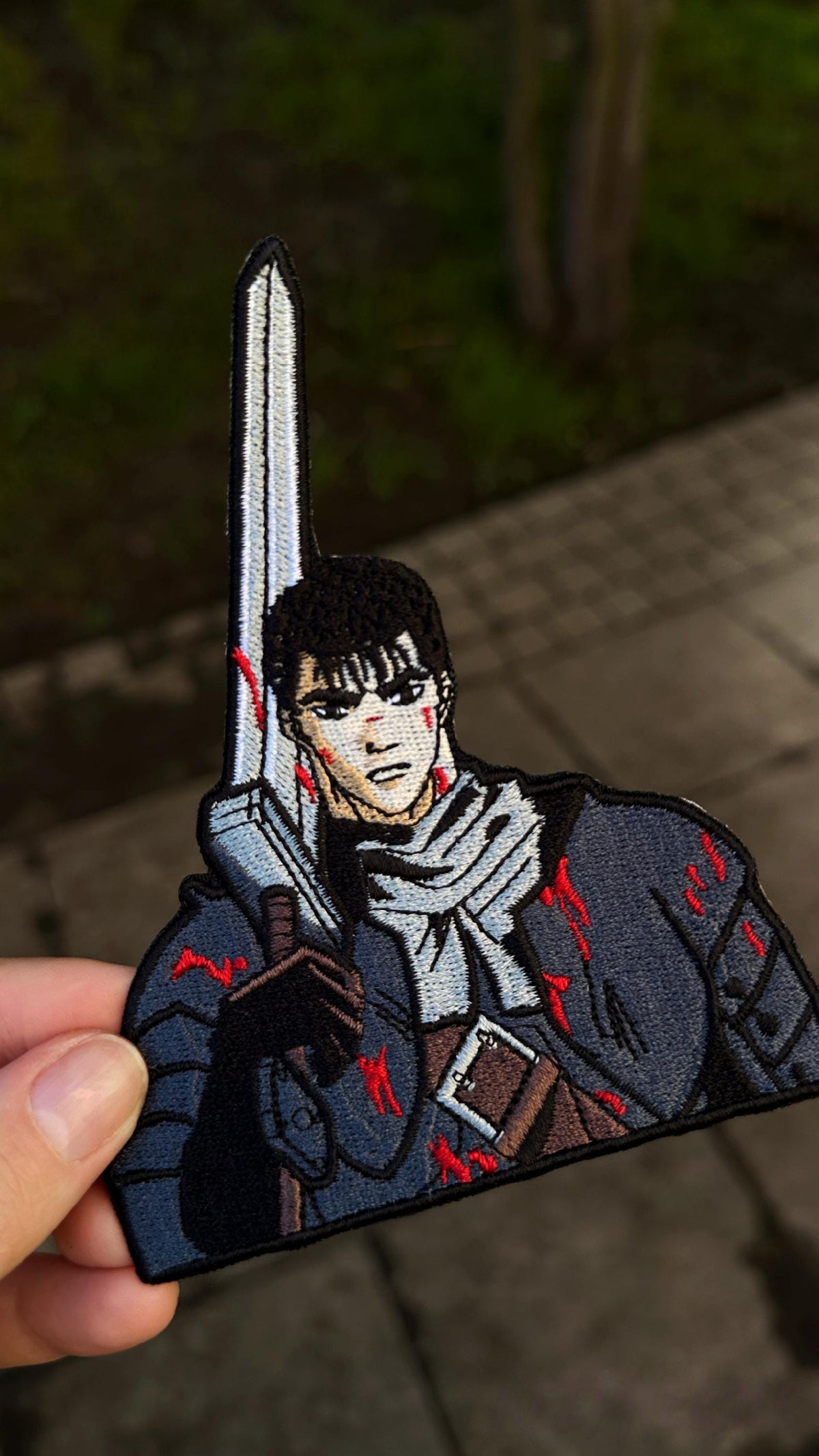 Dark Fantasy Swordsman Embroidered Patch