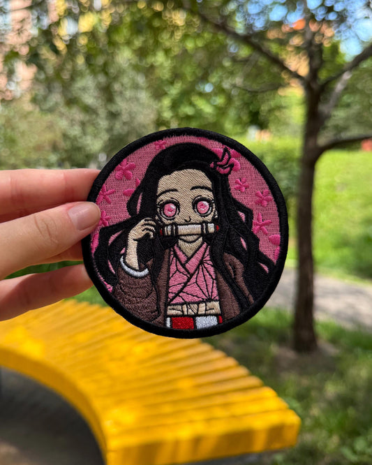 KNY Pink-Eyed Anime Girl Embroidered Patch