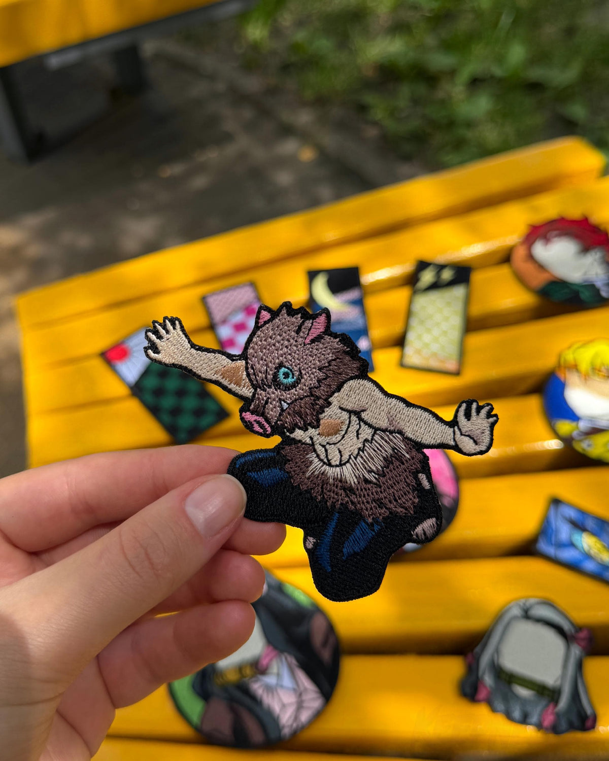 KNY Boar Mask Fighter Embroidered Patch
