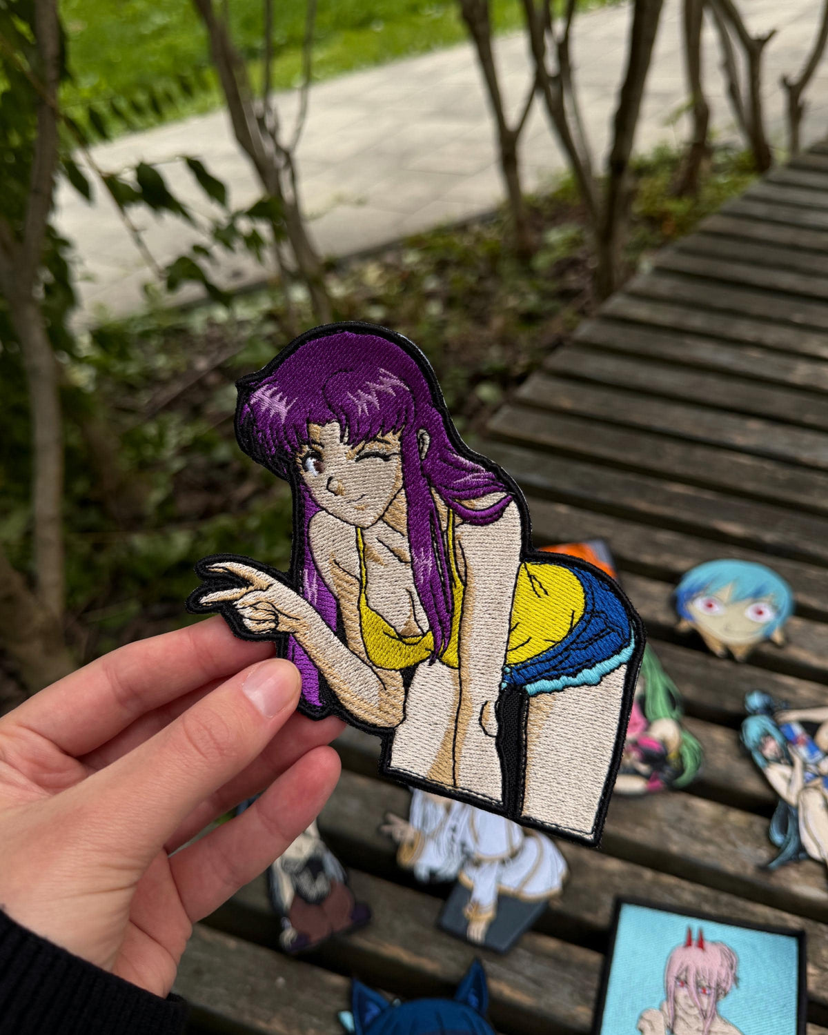 NGE Purple Hair Anime Girl Embroidered Patch