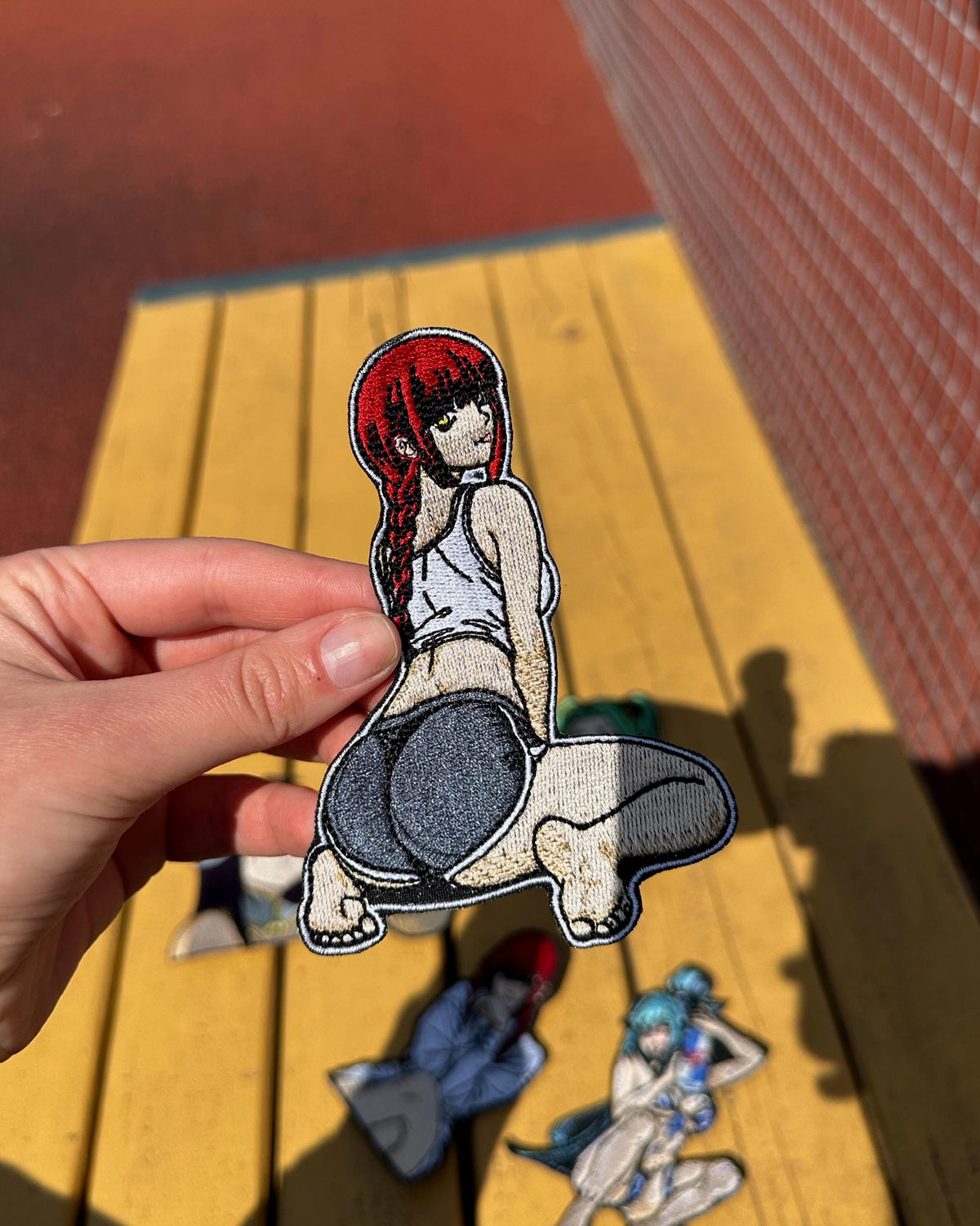 CSM Red Hair Anime Girl Embroidered Patch