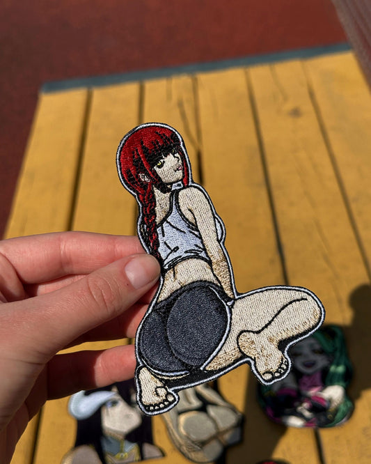 CSM Red Hair Anime Girl Embroidered Patch