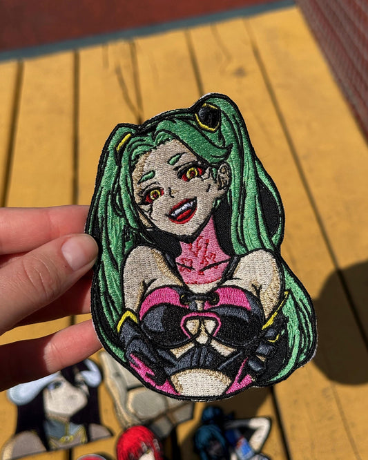 Cyberpunk Green Hair Anime Girl Embroidered Patch