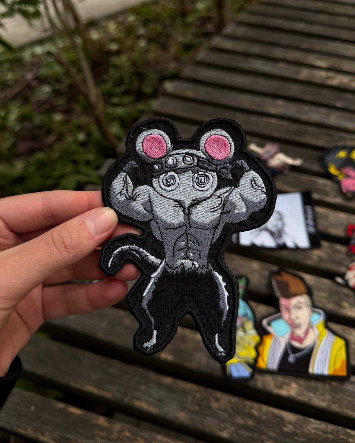 Muscular Mouse Embroidered Patch