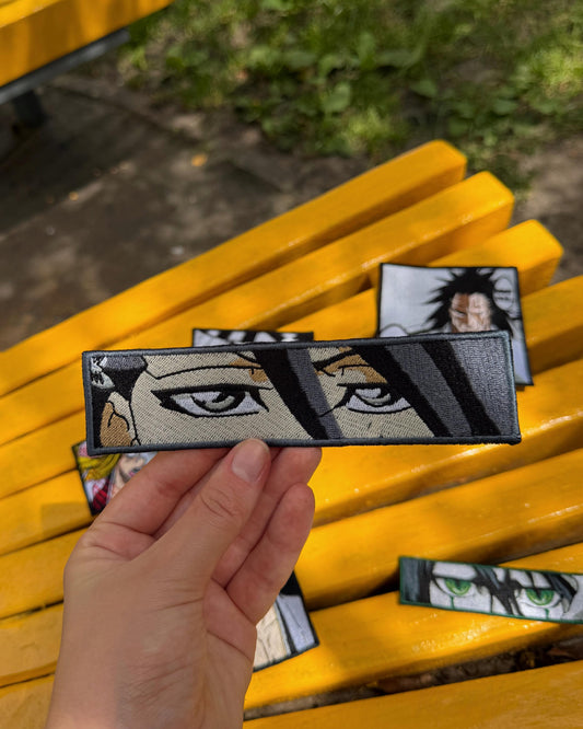 Grey Anime Eyes Embroidered Patch