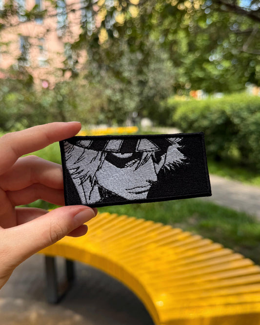 Black White Manga Portrait Embroidered Patch