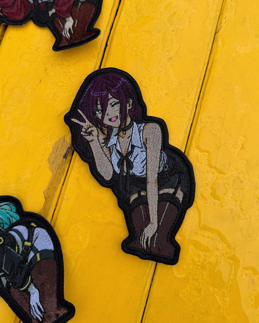 Violet Wink Anime Girl Embroidered Patch