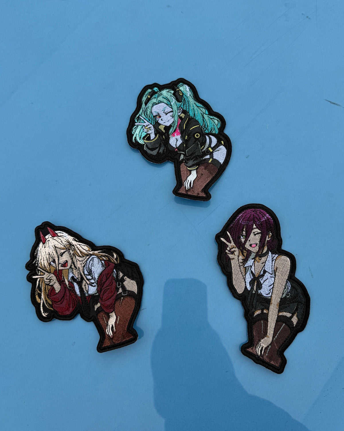 Neon Mint Anime Girl Embroidered Patch
