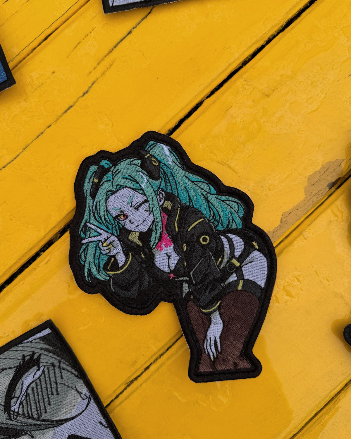 Neon Mint Anime Girl Embroidered Patch