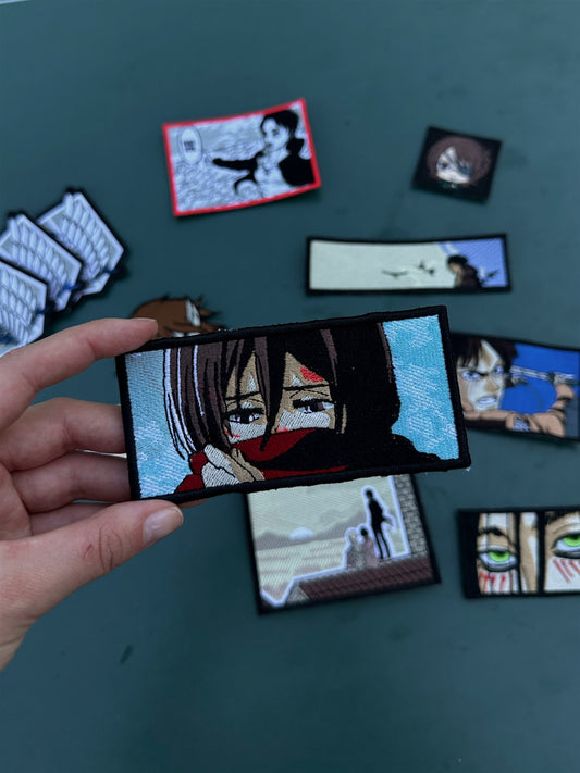 Mikasa Ackerman Red Scarf Embroidered Patch – Attack on Titan