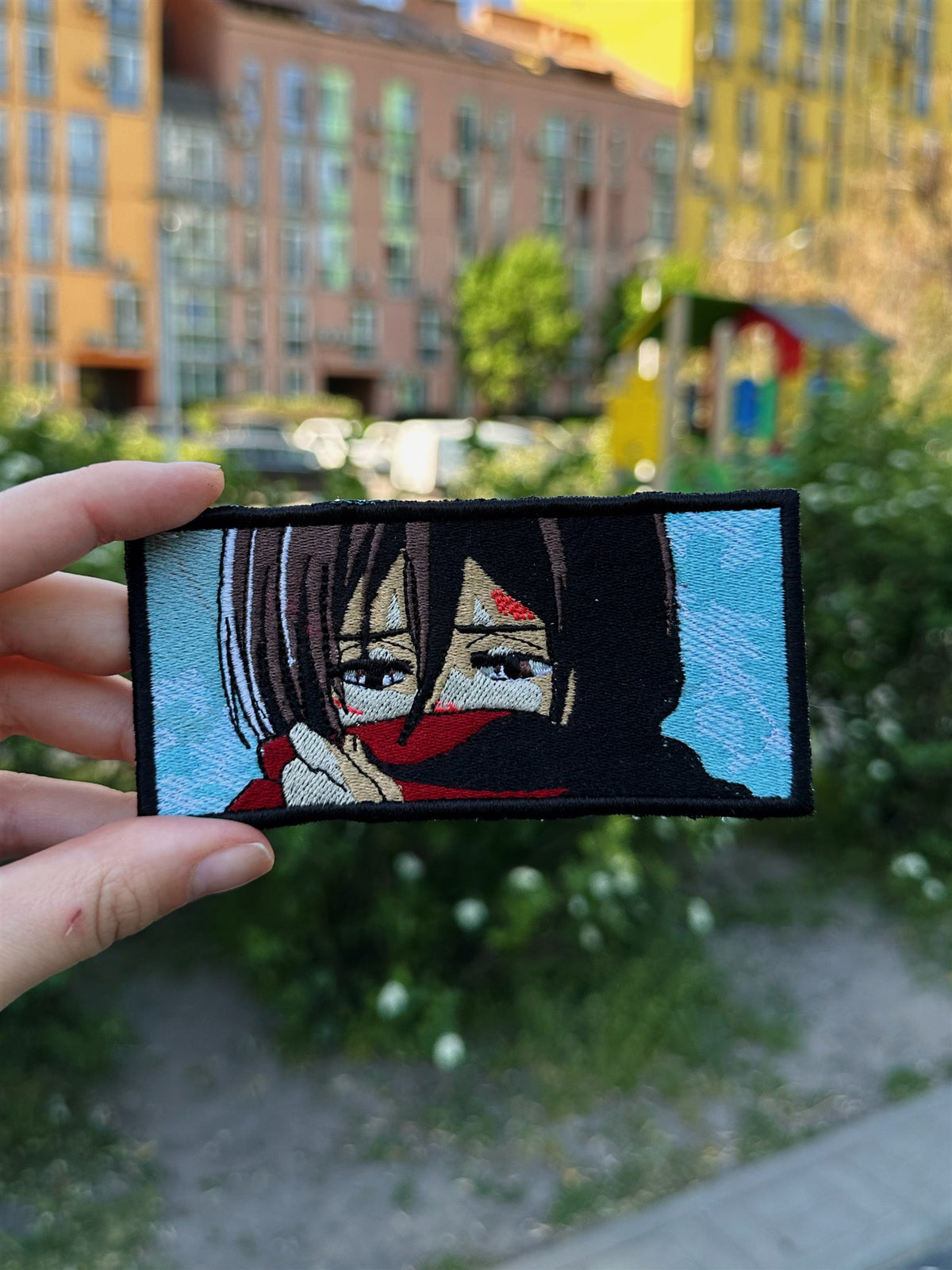 Mikasa Ackerman Red Scarf Embroidered Patch – Attack on Titan