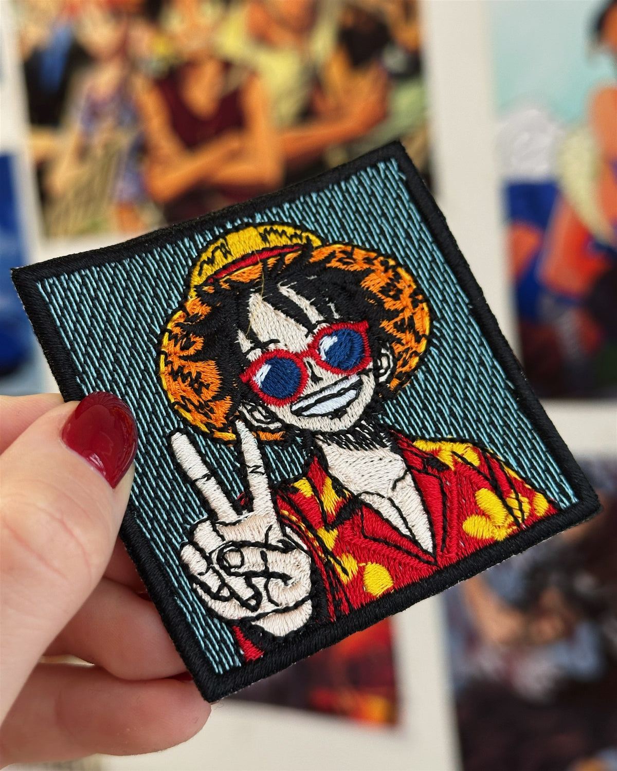Luffy Peace Sign Embroidered Patch – One Piece