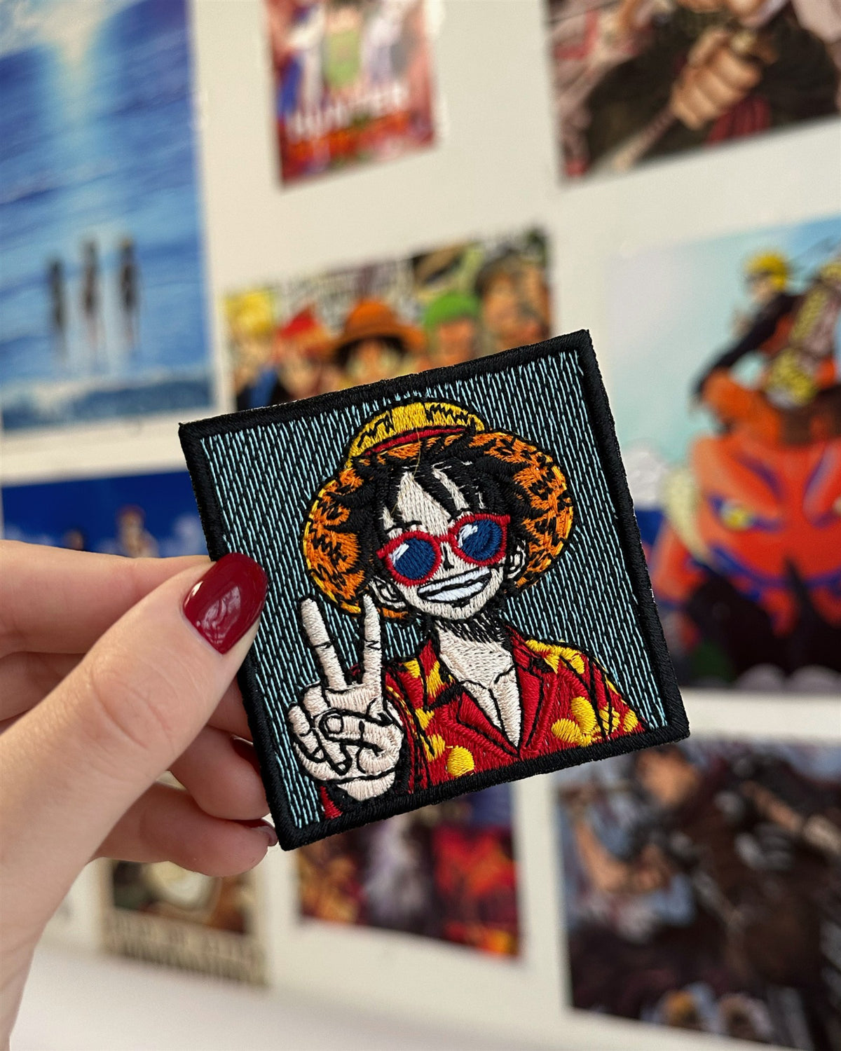 Luffy Peace Sign Embroidered Patch – One Piece