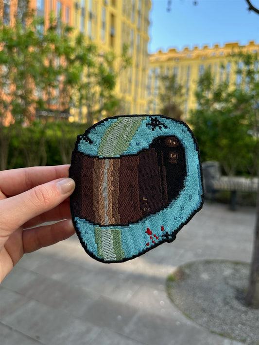 Biker Helmet Embroidered Patch – Hotline Miami