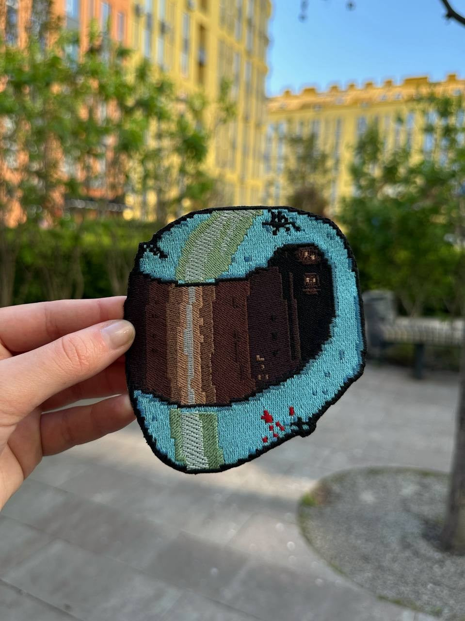 Biker Helmet Embroidered Patch – Hotline Miami